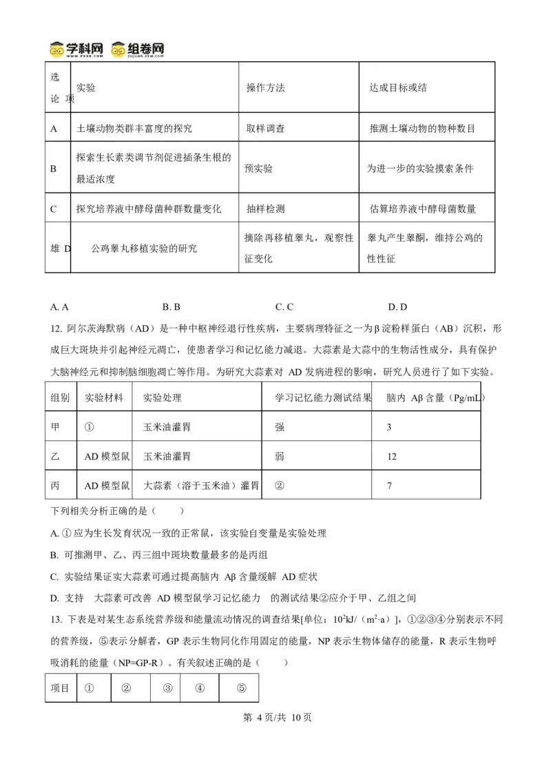 福建省宁德市2024-2025学年高二上学期期末考试生物试卷（含答案）_2024-2025高二（7-7月题库）_2025年03月试卷_0302福建省宁德市2024-2025学年高二上学期1月期末考试