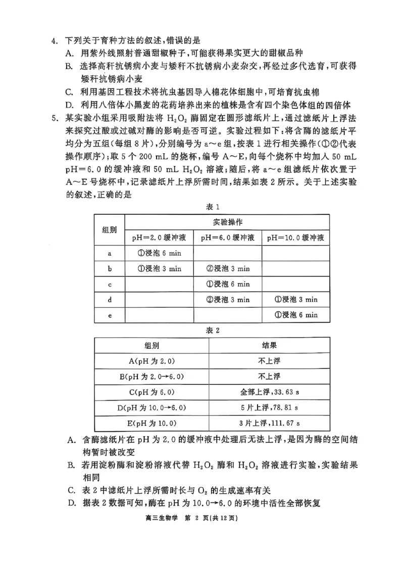 辽宁点石联考2025届高三5月份联合考试-生物试卷_2024-2025高三（6-6月题库）_2025年05月试卷_0509辽宁点石联考2025届高三5月份联合考试（全科）_辽宁点石联考2025届高三5月份联合考试-生物