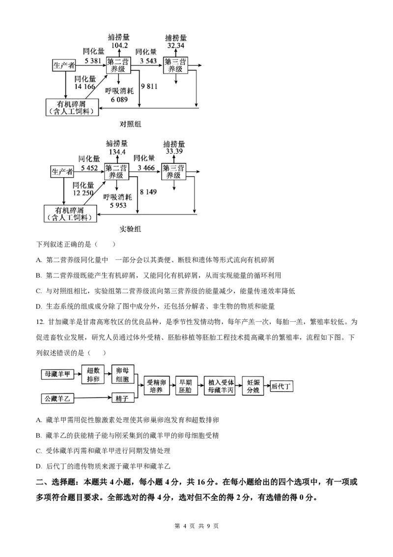 生物-湖南长郡中学2026届高三上学期月考（一）_2024-2026高三（6-6月题库）_2025年08月试卷_250819湖南长沙长郡中学2026届高三上学期开学考（一）全科