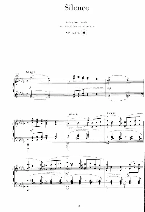 久石让谱集7_一万首著名钢琴曲谱哈农贝多芬合集视频教学电子版高清无水印可打印_02现代钢琴谱合集_久石让钢琴谱全集