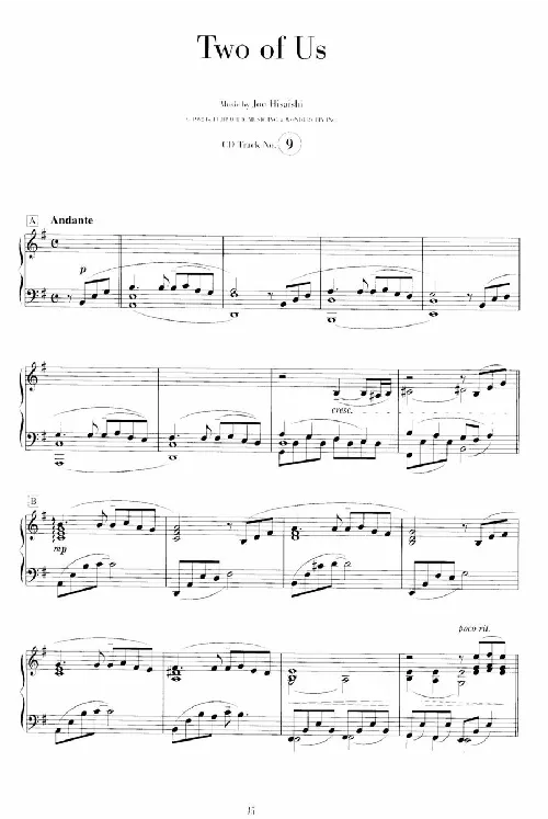 久石让谱集7_一万首著名钢琴曲谱哈农贝多芬合集视频教学电子版高清无水印可打印_02现代钢琴谱合集_久石让钢琴谱全集