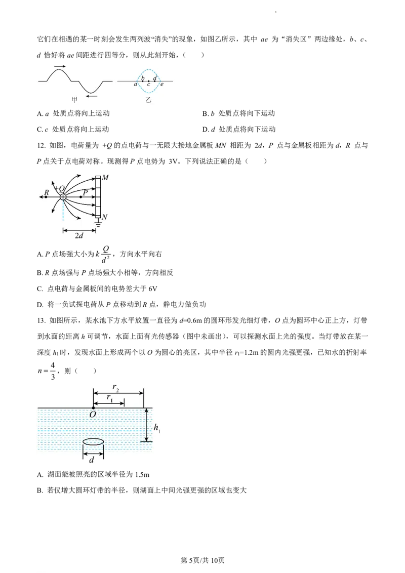 精品解析：浙江省丽水市2023-2024学年高二下学期6月期末考试物理试题（原卷版）_2024-2025高二（7-7月题库）_2024年07月试卷_0702浙江省丽水市2023-2024学年高二下学期6月期末考试