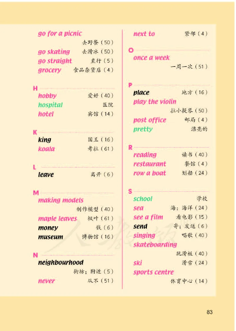 人教版（一年级起点）四年级下册英语PDF电子课本_小学1-6年级全部试卷_英语_四年级_3-9-6、小学四年级英语下册_3-9-6-3、电子教材、课本