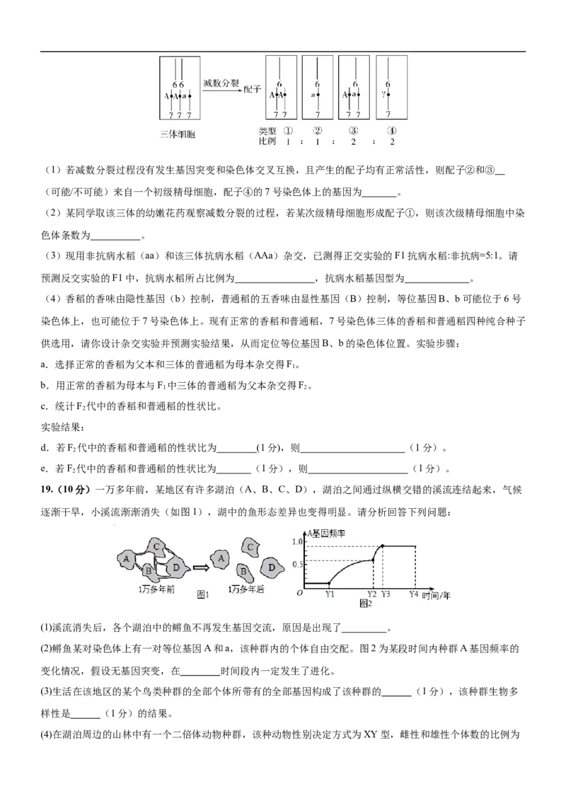 生物_2025年10月高二试卷_251029重庆市渝西中学2025-2026学年高二上学期10月月考_重庆市渝西中学2025-2026学年高二上学期10月月考生物试题（含答案）