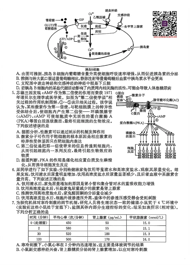 生物试卷-25-26学年山西高二12月卓越联盟联考_2024-2025高二（7-7月题库）_2026年1月高二_260102山西省三晋卓越联盟25-26学年高二12月冲刺卷
