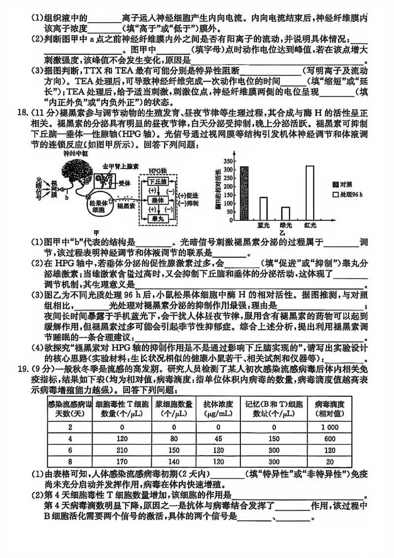 生物试卷-25-26学年山西高二12月卓越联盟联考_2024-2025高二（7-7月题库）_2026年1月高二_260102山西省三晋卓越联盟25-26学年高二12月冲刺卷