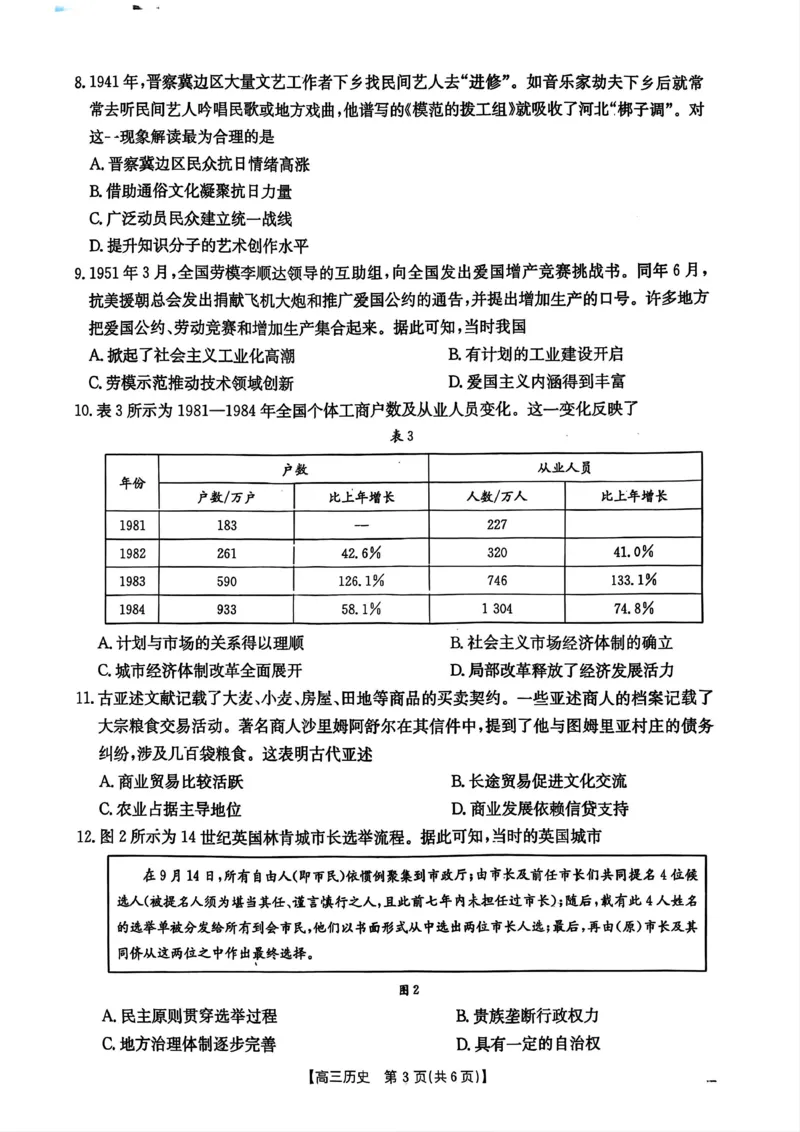 江西省2026届高三上学期12月联考（26-135C）历史_2024-2026高三（6-6月题库）_2025年12月高三试卷_251227金太阳&middot;江西省&ldquo;三新&rdquo;协同教研共同体2026届高三上学期12月联考（26-135C）（全）