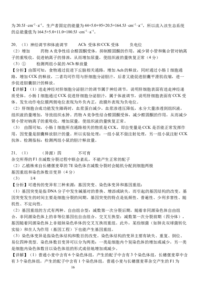 湖北省荆州市沙市中学2024-2025学年高三上学期12月月考生物+答案_2024-2025高三（6-6月题库）_2024年12月试卷_1230湖北省荆州市沙市中学2024-2025学年高三上学期12月月考（全科）
