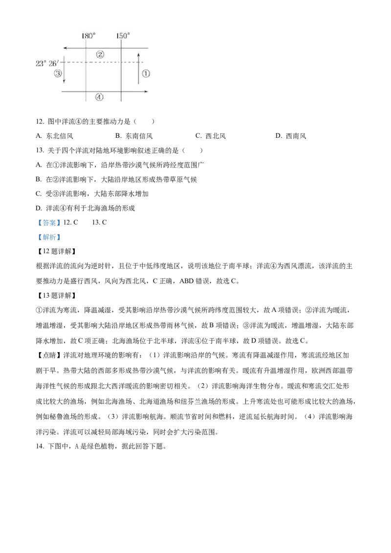 甘肃省兰州第一中学2024-2025学年高二上学期11月期中考试地理Word版含解析_2024-2025高二（7-7月题库）_2024年11月试卷_1121甘肃省兰州第一中学2024-2025学年高二上学期11月期中考试