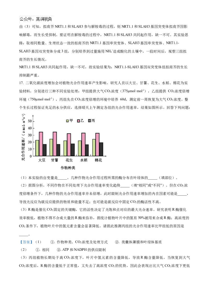 安徽省合肥一六八中学2025届高三上学期10月段考生物Word版含解析_2024-2026高三（6-6月题库）_2024年11月试卷_1101安徽省合肥一六八中学2025届高三上学期10月段考