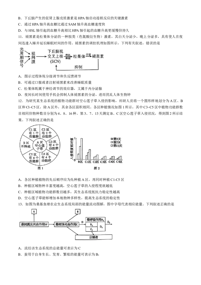重庆市巴蜀中学2024-2025学年高二下学期3月月考生物试题（含解析）_2024-2025高二（7-7月题库）_2025年04月试卷(1)_0418重庆市巴蜀中学2024-2025学年高二下学期3月月考