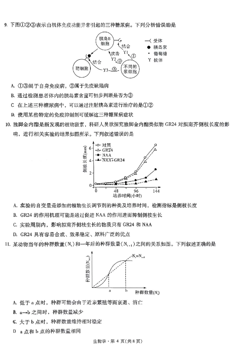 昆明市第一中学2026届高三年级第五次联考生物+答案_2024-2026高三（6-6月题库）_2026年01月高三试卷_0108云南省昆明市第一中学2026届高三年级第五次联考（全）