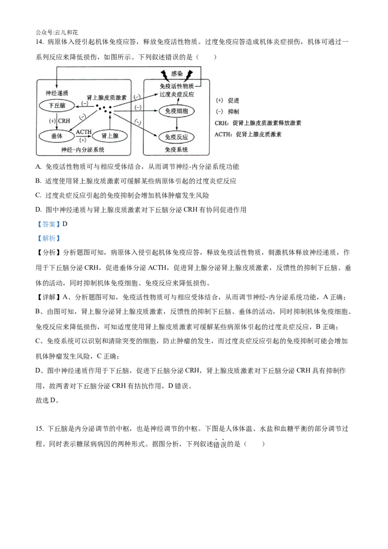 辽宁省沈阳市沈阳市郊联体2024-2025学年高二上学期11月期中生物试题Word版含解析_2024-2025高二（7-7月题库）_2024年11月试卷