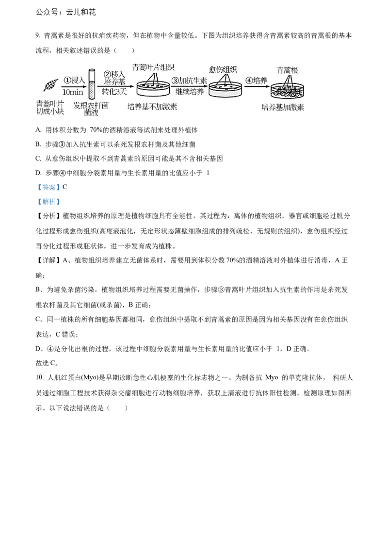重庆市万州区2023-2024学年高二下学期7月期末考试生物Word版含解析_2024-2025高二（7-7月题库）_2024年07月试卷_0726重庆市万州区2023-2024学年高二下学期7月期末考试