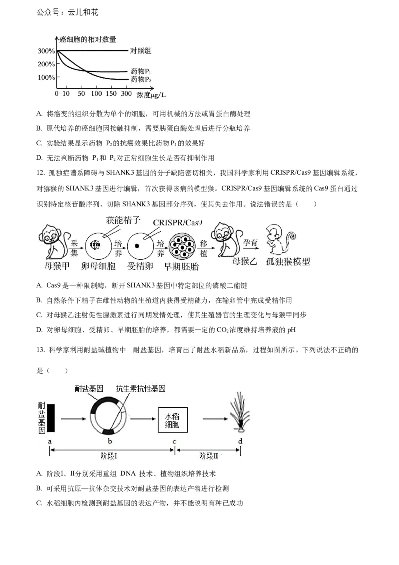 重庆市万州区2023-2024学年高二下学期7月期末考试生物Word版含解析_2024-2025高二（7-7月题库）_2024年07月试卷_0726重庆市万州区2023-2024学年高二下学期7月期末考试