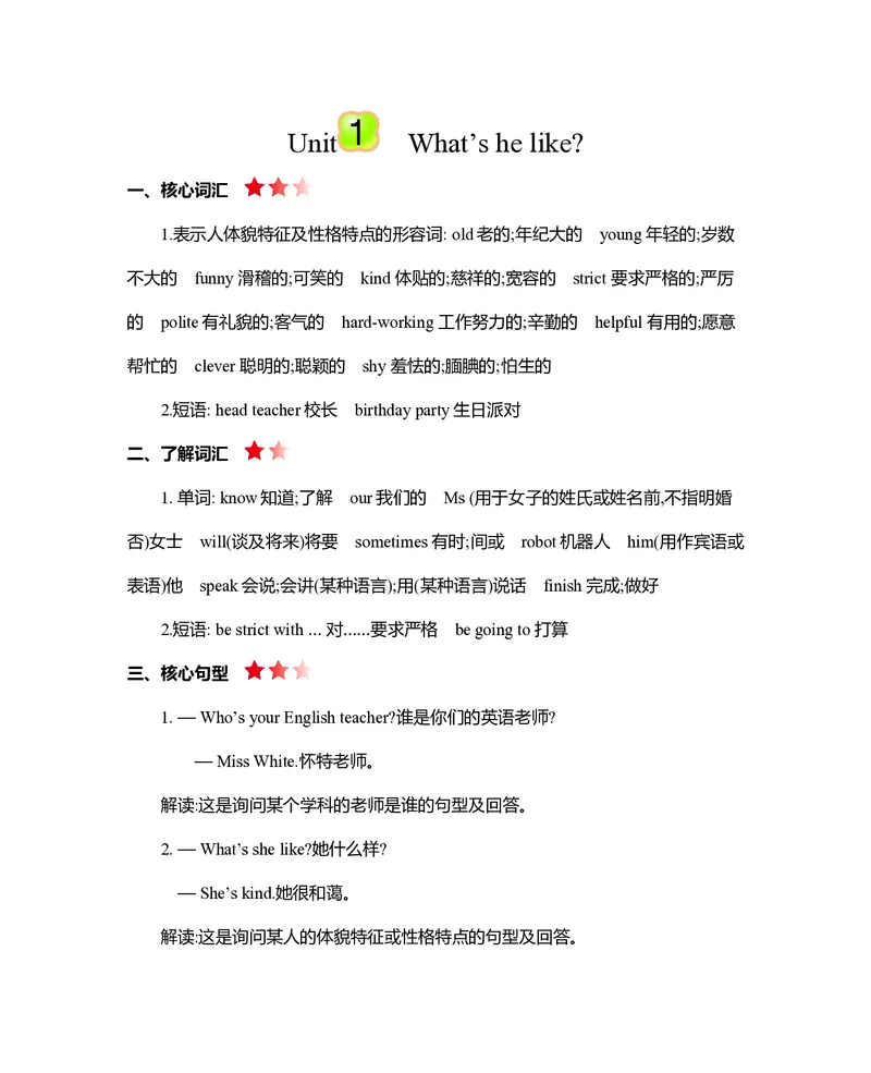 五年级上册英语人教PEP版知识要点_小学1-6年级全部试卷_英语_五年级_3-10-5、小学五年级英语上册_3-10-5-1、复习、知识点、归纳汇总_人教PEP版