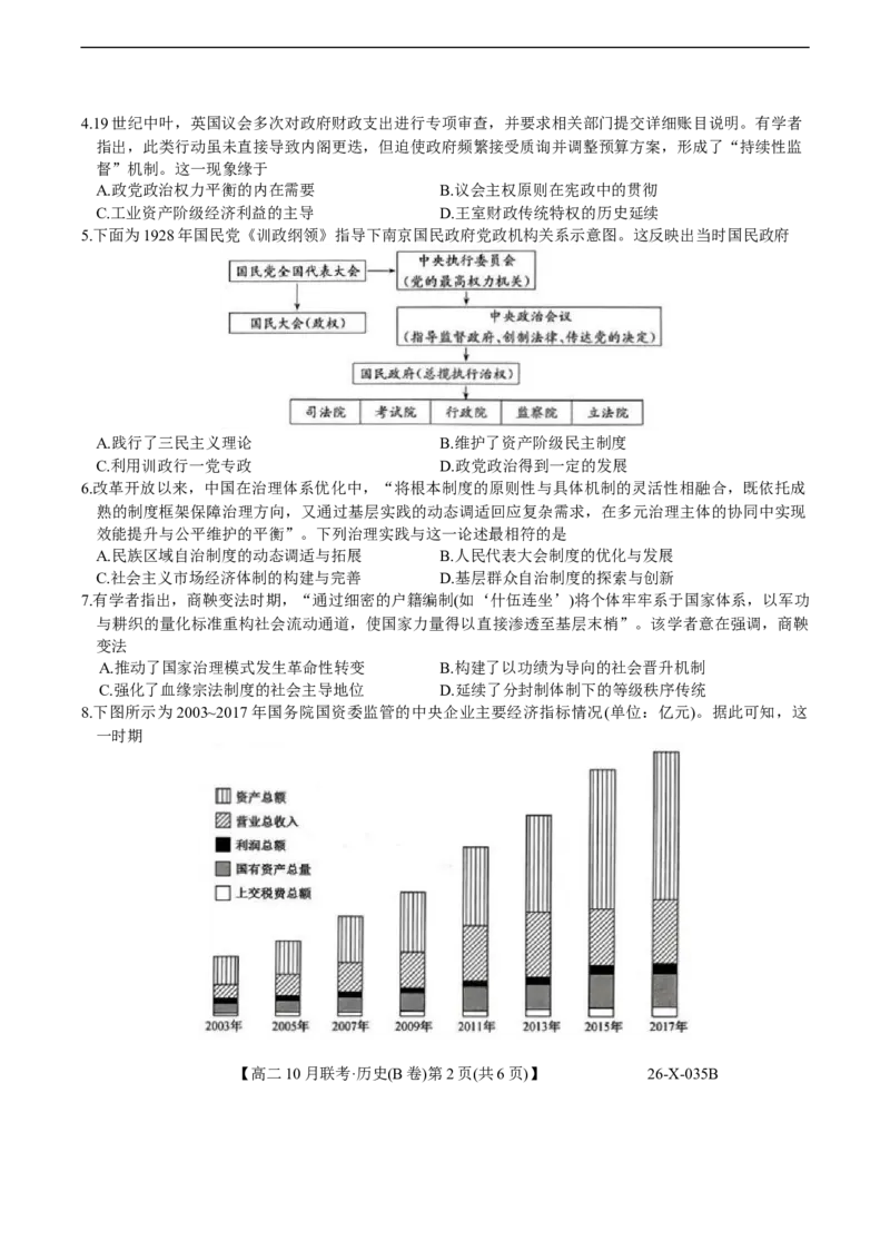 安徽省县中联盟2025-2026学年高二上学期10月月考历史试题（b卷）（含答案）_2025年10月高二试卷_251019安徽省县中联盟2025-2026学年高二上学期10月月考