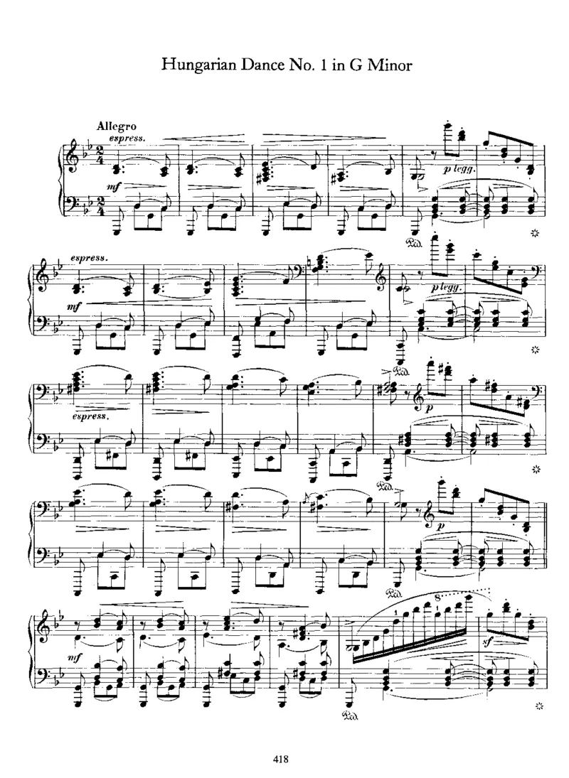 十首匈牙利舞曲(第五首你们最喜欢)_一万首著名钢琴曲谱哈农贝多芬合集视频教学电子版高清无水印可打印_1古典钢琴知名音乐家谱_勃拉姆斯钢琴谱全集