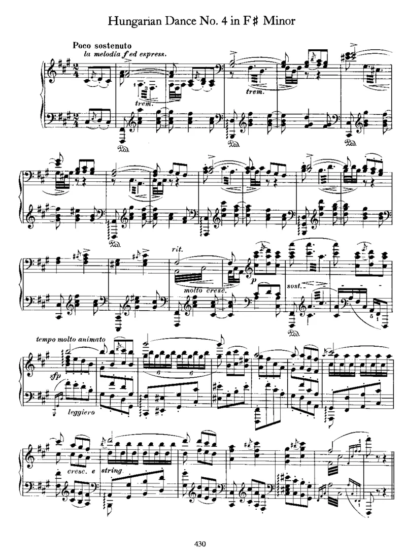 十首匈牙利舞曲(第五首你们最喜欢)_一万首著名钢琴曲谱哈农贝多芬合集视频教学电子版高清无水印可打印_1古典钢琴知名音乐家谱_勃拉姆斯钢琴谱全集