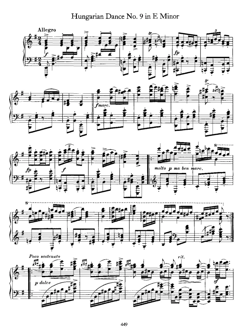 十首匈牙利舞曲(第五首你们最喜欢)_一万首著名钢琴曲谱哈农贝多芬合集视频教学电子版高清无水印可打印_1古典钢琴知名音乐家谱_勃拉姆斯钢琴谱全集