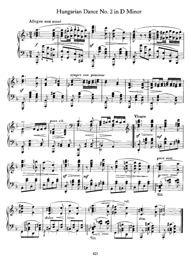 十首匈牙利舞曲(第五首你们最喜欢)_一万首著名钢琴曲谱哈农贝多芬合集视频教学电子版高清无水印可打印_1古典钢琴知名音乐家谱_勃拉姆斯钢琴谱全集