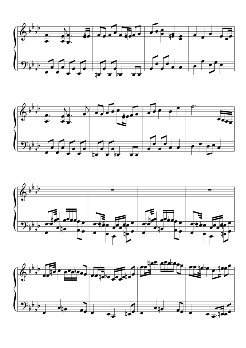 [東方ピアノEasyモード楽譜][normal][6]_一万首著名钢琴曲谱哈农贝多芬合集视频教学电子版高清无水印可打印_05动漫游戏钢琴谱合集_日系东方Project钢琴谱全集_东方project钢琴谱