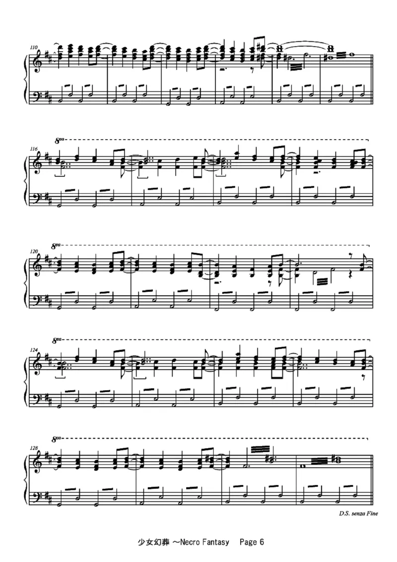 [ftva][hard][6]_一万首著名钢琴曲谱哈农贝多芬合集视频教学电子版高清无水印可打印_05动漫游戏钢琴谱合集_日系东方Project钢琴谱全集_东方project钢琴谱_16　少女幻葬　～Necro-Fantasy