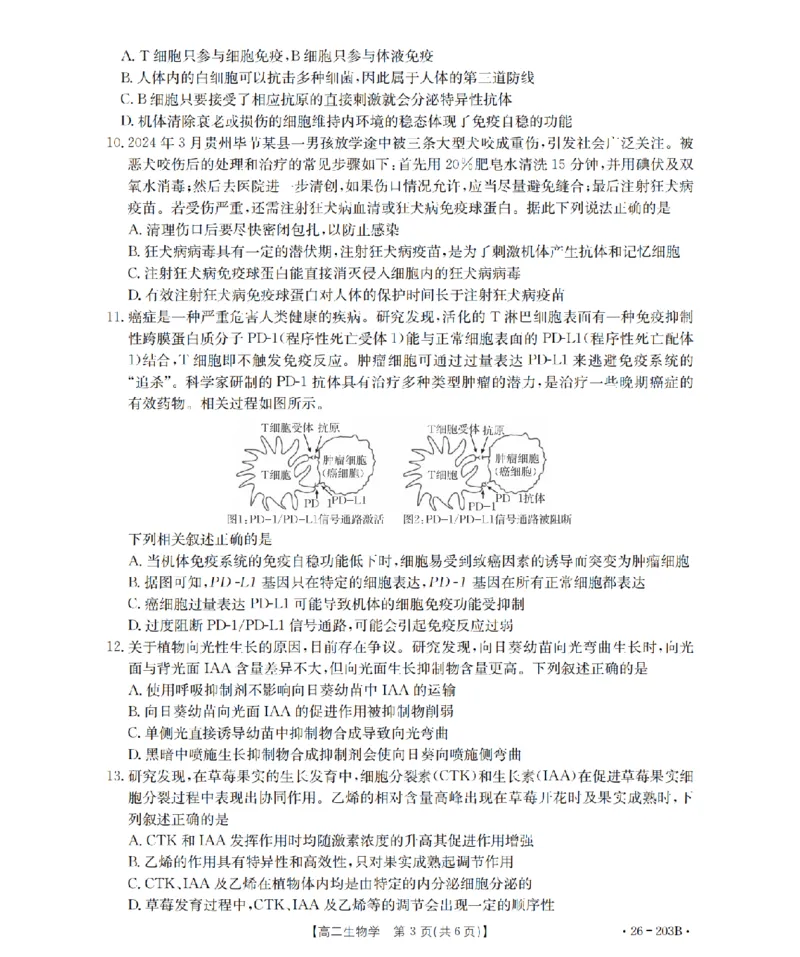 生物学_扫描版_2024-2025高二（7-7月题库）_2026年1月高二_260126金太阳&middot;贵州省2025-2026学年高二上学期十二月县中联盟自主命题考试卷（全）