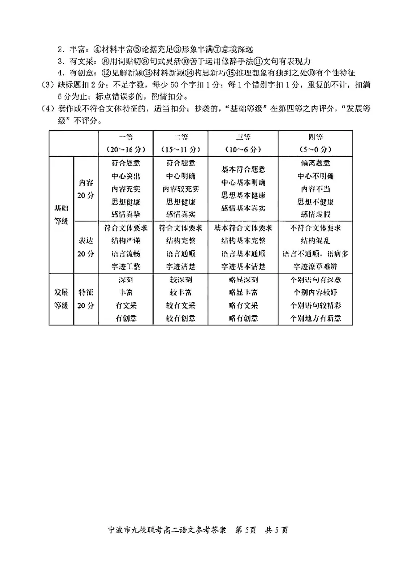 语文答案-2406宁波九校高二期末_2024-2025高二（7-7月题库）_2024年07月试卷_0703浙江省宁波市九校2023-2024学年高二下学期6月期末_浙江省宁波市九校2023-2024学年高二下学期6月期末语文
