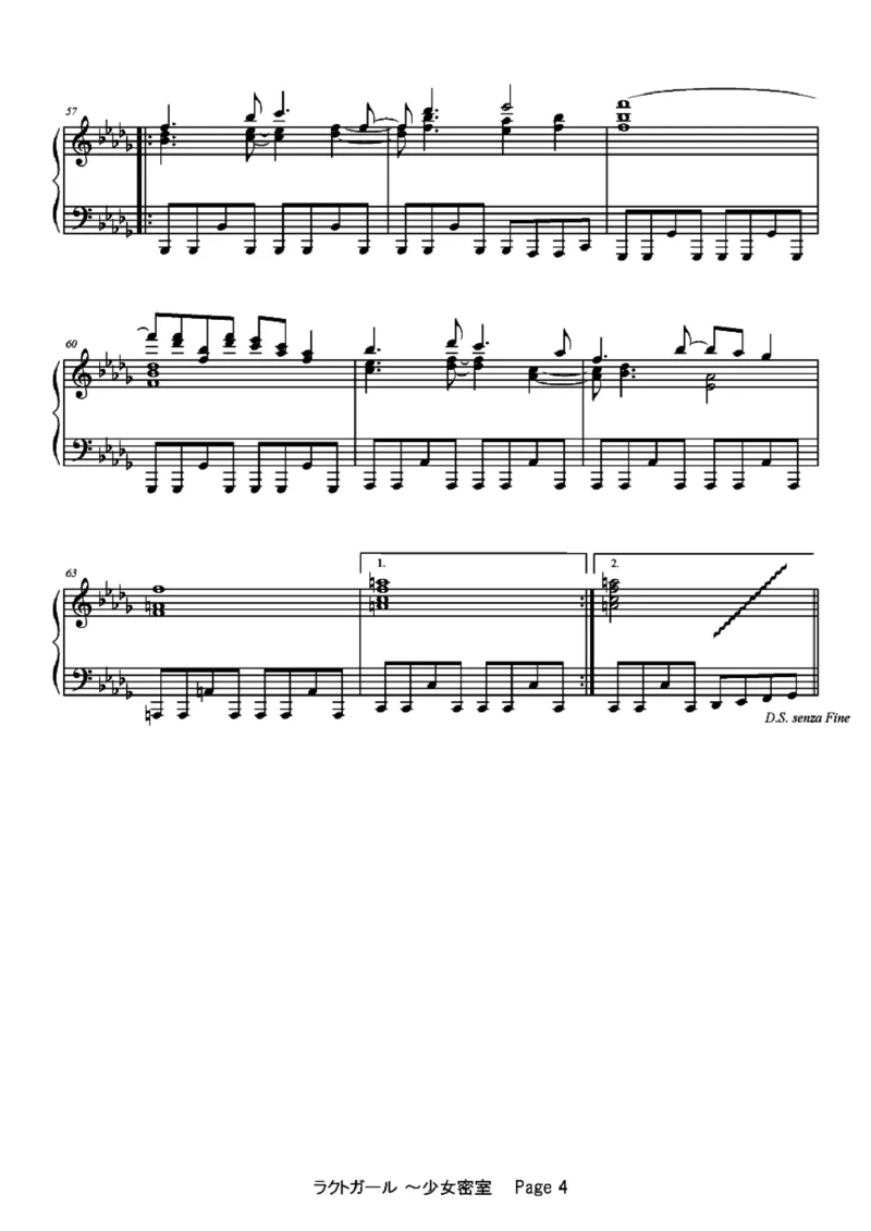 [ftva][hard][4]_一万首著名钢琴曲谱哈农贝多芬合集视频教学电子版高清无水印可打印_05动漫游戏钢琴谱合集_日系东方Project钢琴谱全集_东方project钢琴谱_09　ラクトガール　～少女密室