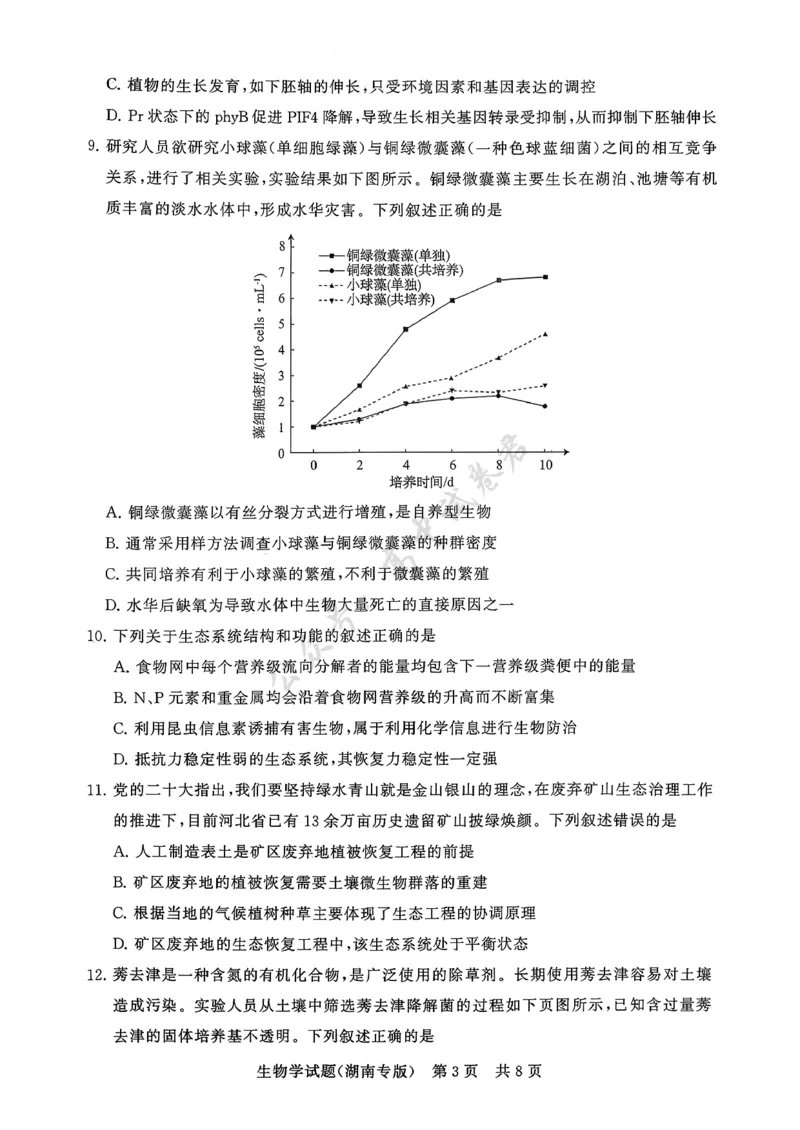 T8（湖南卷）-2026届高三12月检测训练生物学试题_2024-2026高三（6-6月题库）_2025年12月高三试卷_2512252026届高三第一次八省联考（T8联考）（全科）