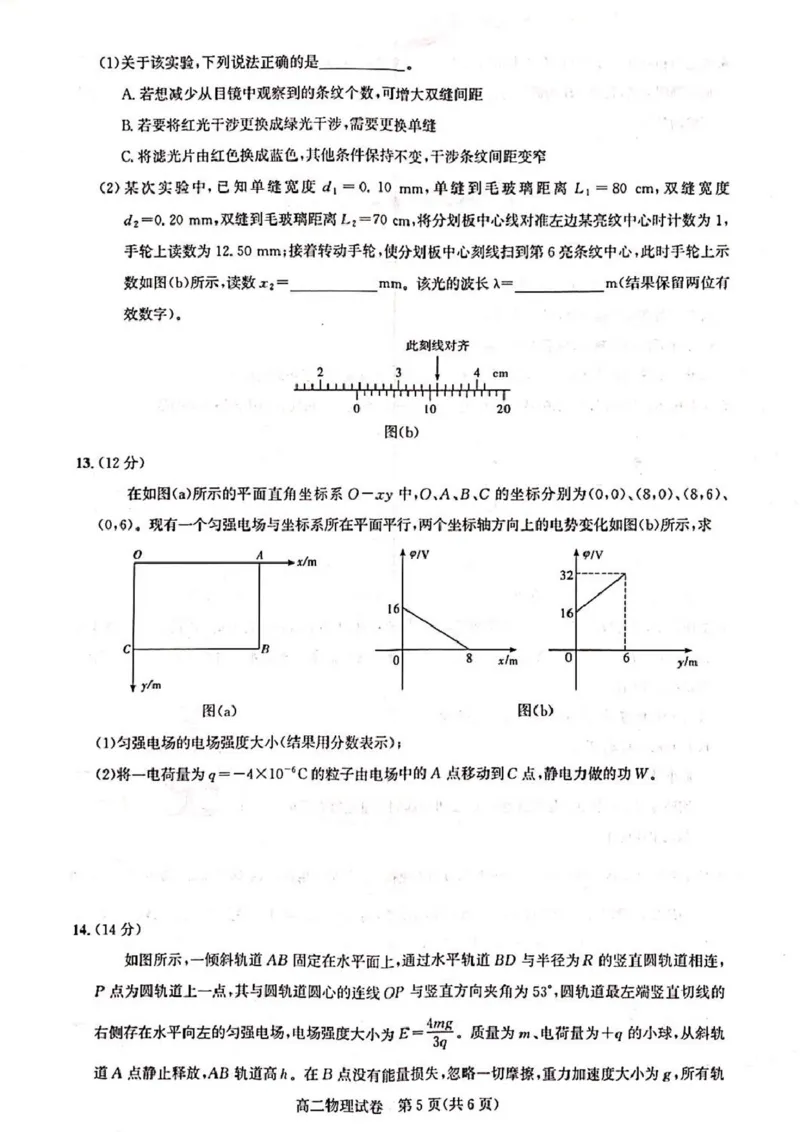 高二物理_2025年11月高二试卷_251112湖北武汉市部分重点中学2025-2026学年高二上学期期中联考（全）_湖北省武汉市部分重点中学2025-2026学年高二上学期期中联考物理试卷（PDF版，含答案）