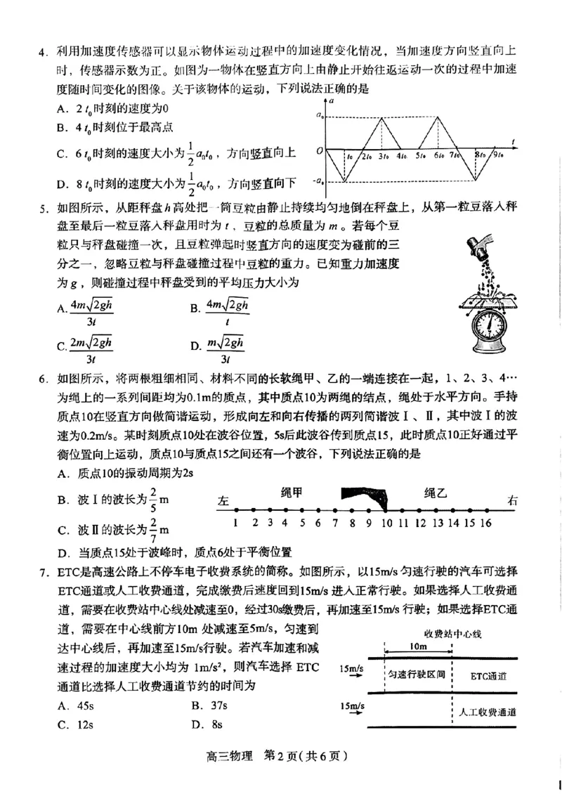 物理(1)_2024-2025高三（6-6月题库）_2024年11月试卷_1105河北省石家庄市2025届高三上学期教学质量摸底检测_2025届河北省石家庄市高三上学期教学质量摸底检测物理