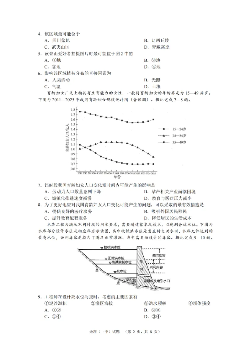 湖南省长沙市一中2024-2025学年高三上学期阶段性检测（一）地理+答案_2024-2025高三（6-6月题库）_2024年09月试卷_0916湖南省长沙市一中2024-2025学年高三上学期阶段性检测（一）