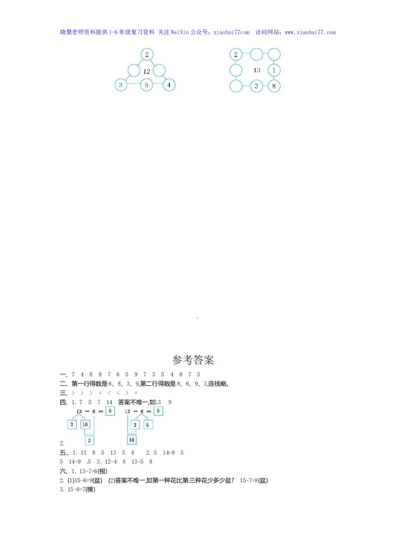 人教新课标数学一年级下学期第2单元测试卷2_小学1-6年级全部试卷_数学_一年级_3-6-4、小学一年级数学下册_3-6-4-2、练习题、作业、试题、试卷_人教版_单元测试卷