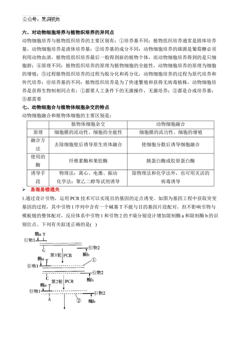 （24）基因工程与细胞工程&mdash;&mdash;2025届高考生物二轮复习易错重难提升学案（含解析）_2024-2025高三（6-6月题库）_2025年02月试卷_02162025届高考生物二轮复习易错重难提升（含解析）