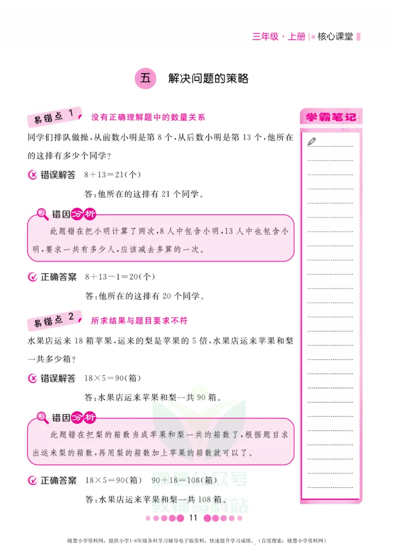 三年级上册数学苏教版易错清单_小学1-6年级全部试卷_数学_三年级_3-8-3、小学三年级数学上册_3-8-3-1、复习、知识点、归纳汇总_苏教版