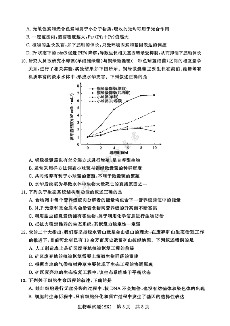 T8生物试题_2024-2026高三（6-6月题库）_2025年12月高三试卷_2512252026届高三第一次八省联考（T8联考）（全科）_251225山西省2026届高三第一次八省联考（T8联考）（全科）