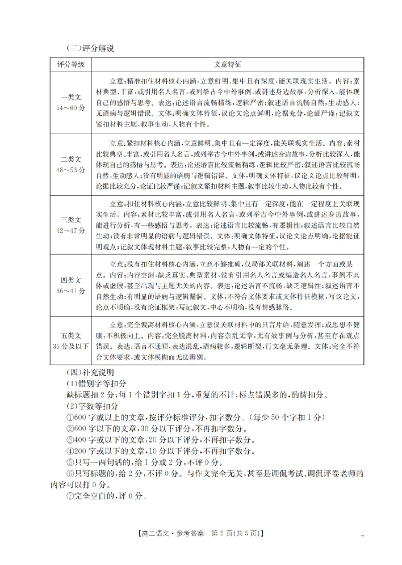 语文答案_扫描版_2024-2025高二（7-7月题库）_2026年1月高二_260129金太阳&middot;甘肃省天水市2025-2026学年高二上学期1月月考阶段性检测（全）