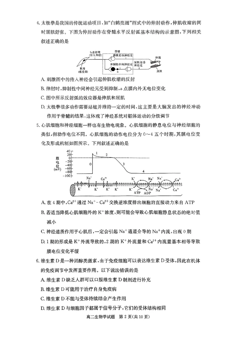 生物试题_2024-2025高二（7-7月题库）_2024年12月试卷_1213湖南长郡中学等十八校联盟2024年高二12月第三次月考_湖南省名校2024-2025学年高二上学期12月检测生物试题