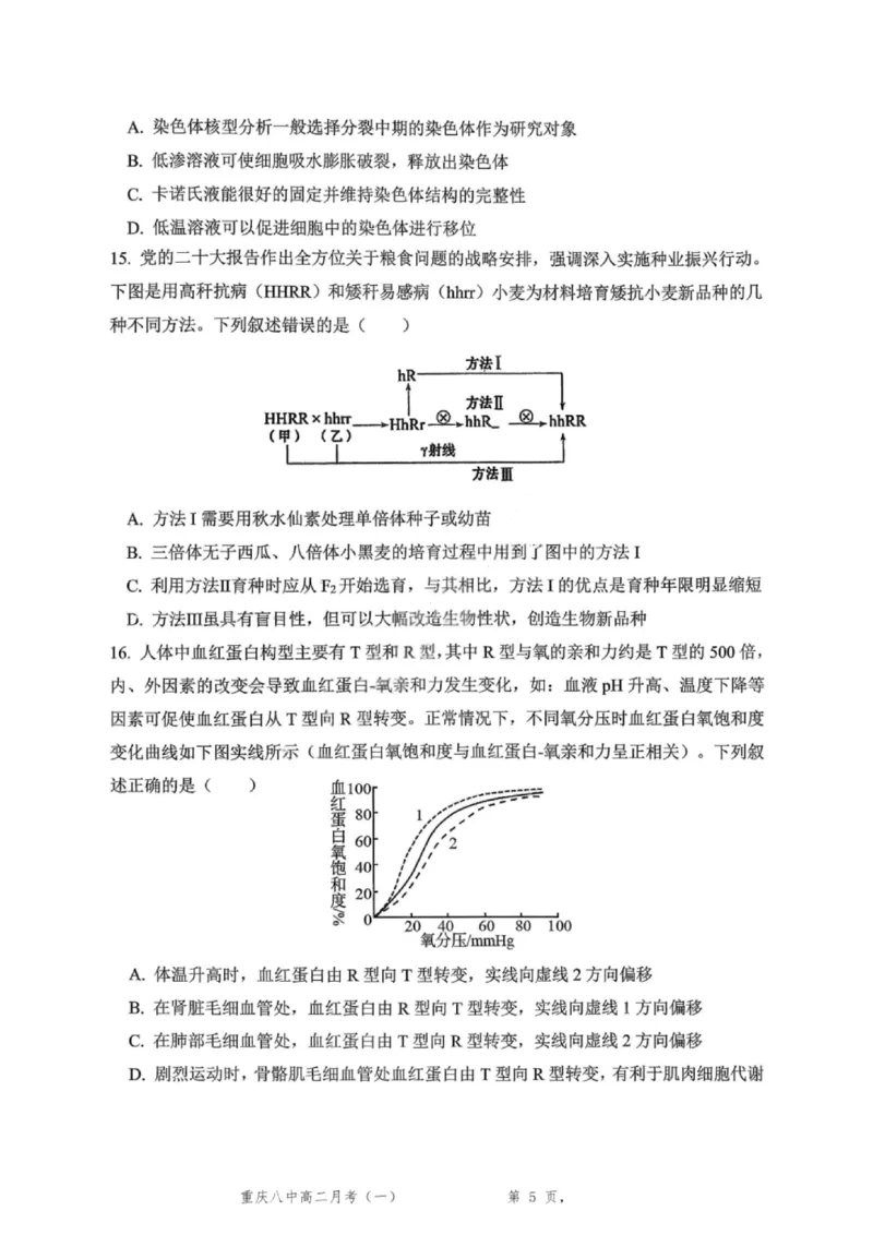 重庆八中高2027届高二（上）第一次月考生物试卷（含答案）_2025年10月高二试卷_251009重庆八中高2027届高二（上）第一次月考试卷（全）