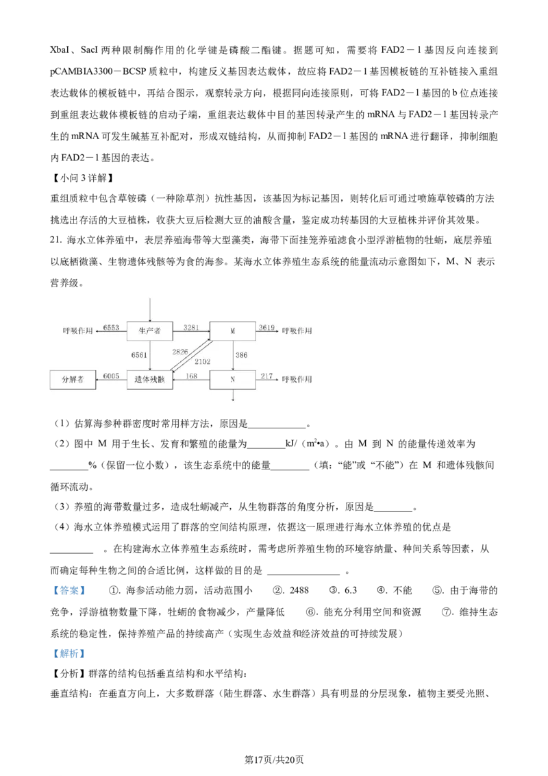 精品解析：湖北省荆州市沙市区湖北省沙市中学2023-2024学年高三下学期7月月考生物试题（解析版）_2024-2025高三（6-6月题库）_2024年08月试卷