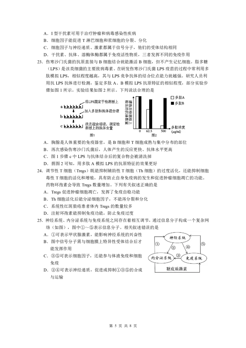 生物试题_2024-2025高二（7-7月题库）_2024年11月试卷_1112四川省绵阳市南山中学2024-2025学年高二上学期期中考试_四川省绵阳市南山中学2024-2025学年高二上学期期中考试生物试题PDF版含答案