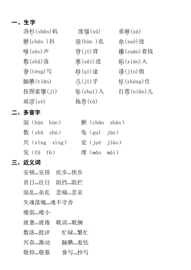 人教五年级语文上册知识点详解超全整理_小学1-6年级全部试卷_语文_五年级_3-10-1、小学五年级语文上册_3-10-1-1、复习、知识点、归纳汇总_人教版