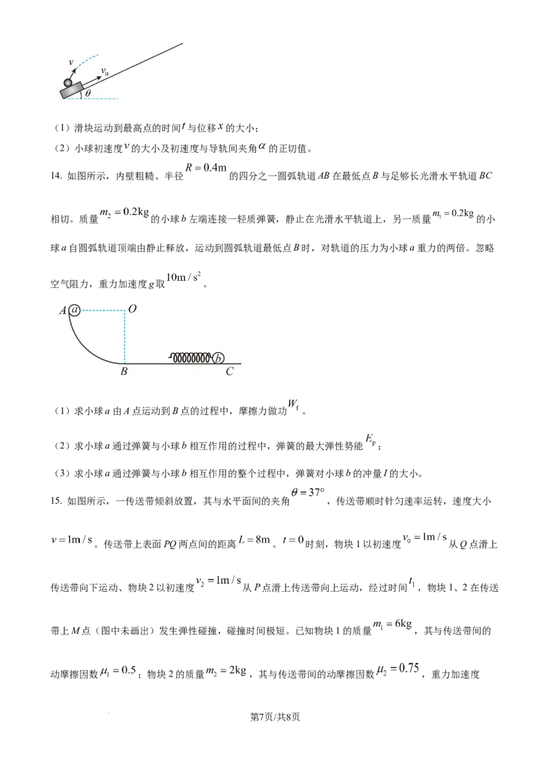 湖北省武汉市华中师范大学第一附属中学2024-2025学年高三上学期10月月度检测物理试卷（原卷版）_2024-2026高三（6-6月题库）_2024年10月试卷