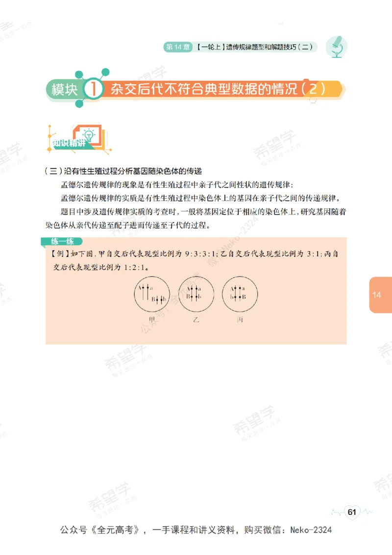 高三生物培训班学习用书（秋季第二册-全国版-S）-正文_2024-2025高三（6-6月题库）_2024年09月试卷_段麟飞