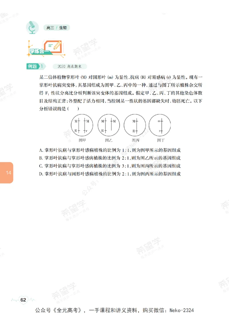高三生物培训班学习用书（秋季第二册-全国版-S）-正文_2024-2025高三（6-6月题库）_2024年09月试卷_段麟飞