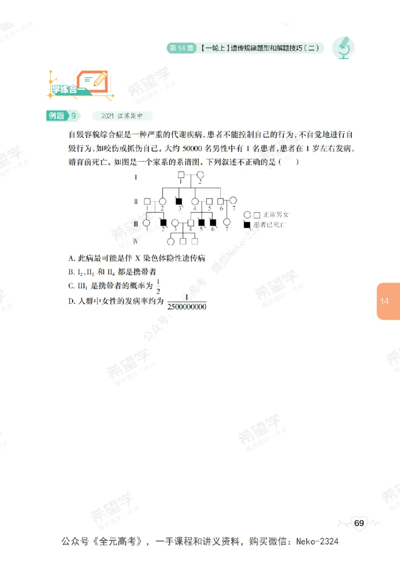 高三生物培训班学习用书（秋季第二册-全国版-S）-正文_2024-2025高三（6-6月题库）_2024年09月试卷_段麟飞