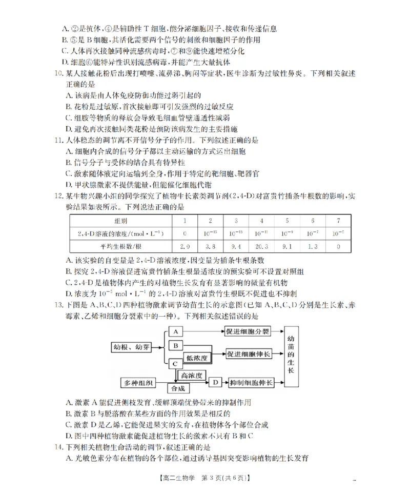 生物学_扫描版_2024-2025高二（7-7月题库）_2026年1月高二_260122贵州省黔东南州2025-2026学年高二上学期12月检测试卷（全）_贵州省黔东南州2025-2026学年高二上学期12月检测生物试题含答案