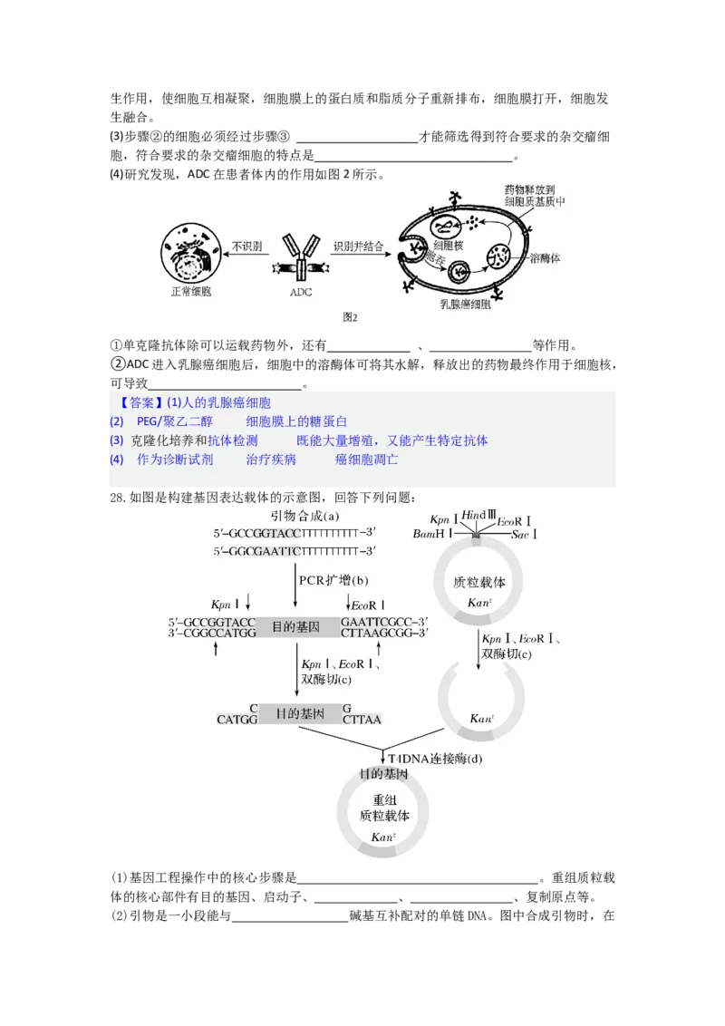 高二4月期中考试生物试题解析版_2024-2025高二（7-7月题库）_2025年05月试卷_0517河北省邯郸市武安市第一中学2024-2025学年高二下学期4月期中考试_高二4月期中生物